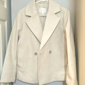 H and M brand  cream color pea coat. Women’s Size small. Excellent condition